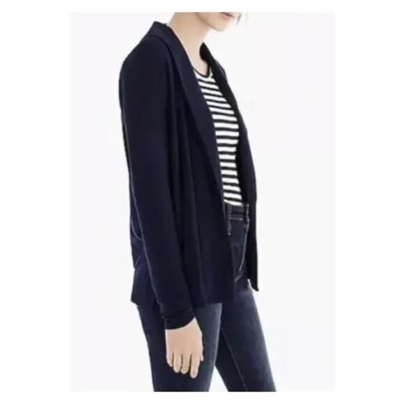 J. Crew 365 The Stretch Modal Blend Shawl Navy Cardigan Size L - Picture 2 of 12